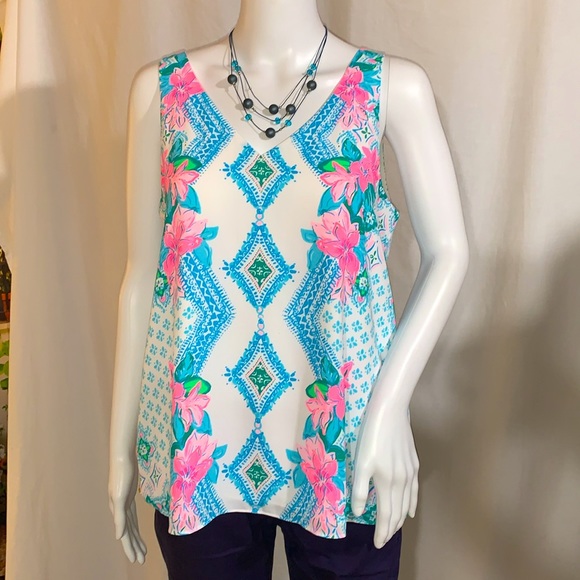 Top Sleeveless Designer By Lilly Pulitzer In Peach, Size: Xs main image 1